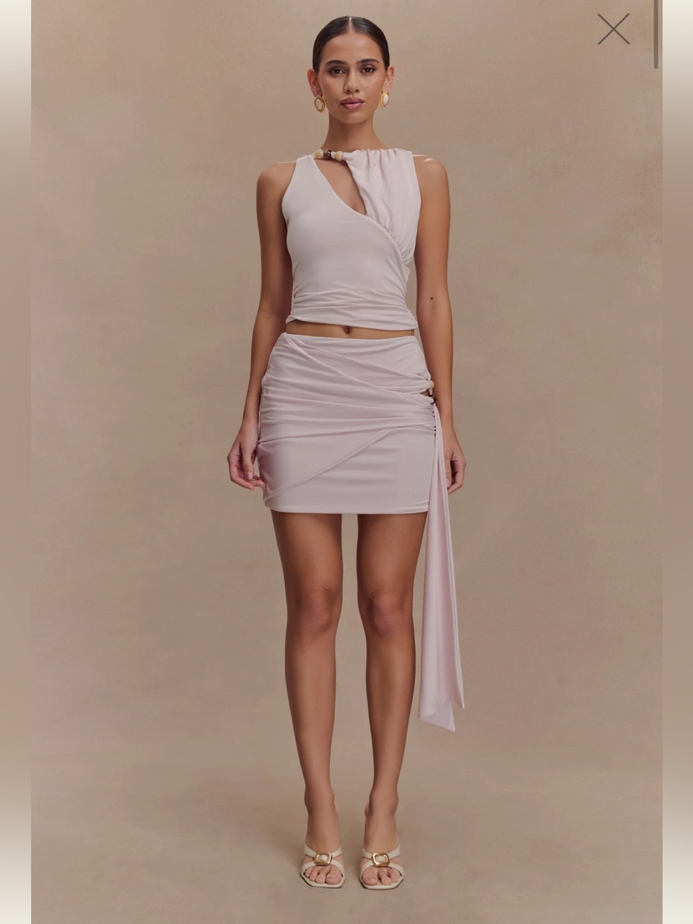 NEW Meshki Beaded Top & Mini Skirt Set - XS Top/S Bottoms | Color: Light Pink
